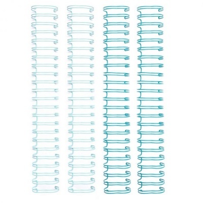 Espirais de encadernação plásticas brancas e azuis lado a lado