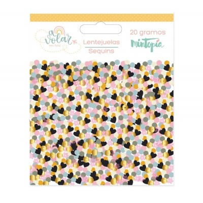 Pacote de lantejoulas multicoloridas 20 gramas Mintopía