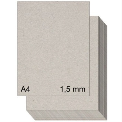 Pilha de folhas de cartolina A4 bege com indicação 1,5 mm