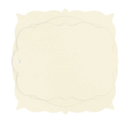 Etiquetas creme retangulares decorativas com furo para pendurar