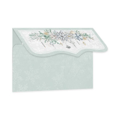 Envelope azul claro com decoração floral na aba