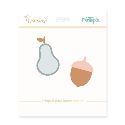 Embalagem de troqueles com desenho de pêra e bolota