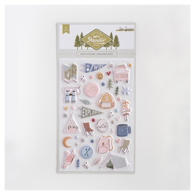 Conjunto de autocolantes para festas com temática de campismo e natureza