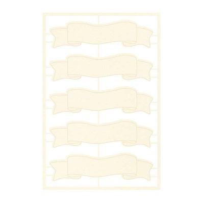 Folha com autocolantes de fitas onduladas bege