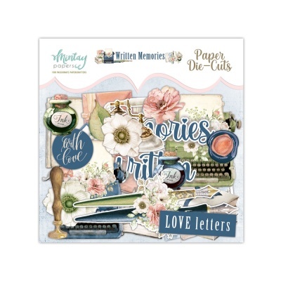 Pacote de Paper Die-Cuts com motivos vintage e texto 'LOVE letters'