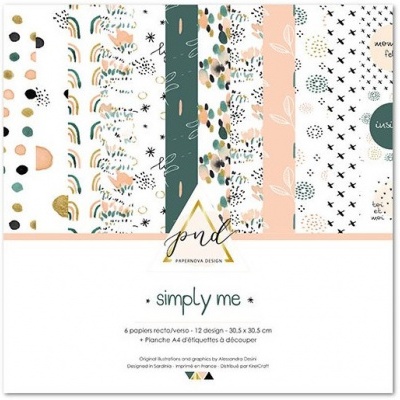 Conjunto de 6 papéis decorativos com padrões coloridos variados