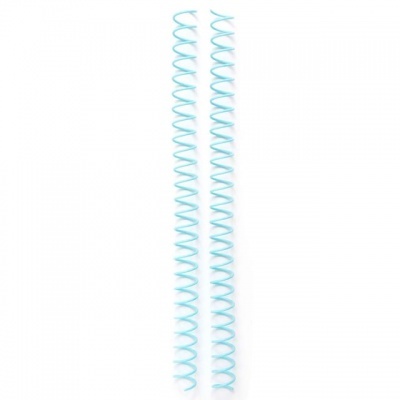 Duas molas helicoidais azuis, uma mais longa que a outra, sobre fundo branco