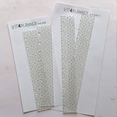 Conjunto Kit4Planner de planos de fundo translúcidos com padrão de pontos pretos sobre cartão branco