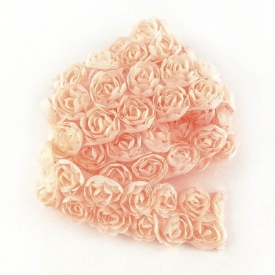 Conjunto de colar e pulseira de rosas artificiais cor de rosa claro