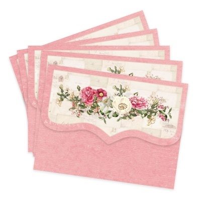 toalhetes de mesa cor de rosa com padrão floral em branco e rosa