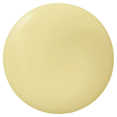 Botão redondo creme com acabamento liso e brilho suave
