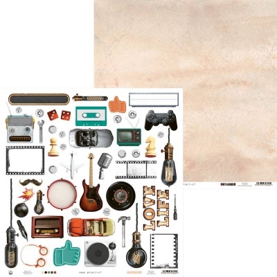 Objetos variados para decoração com temas de música, jogos, fotografia e vida