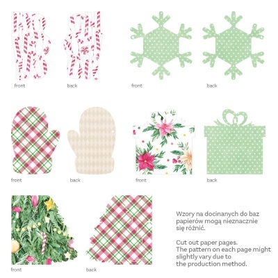 Padrões para corte de papel com motivos natalícios e florais em várias cores