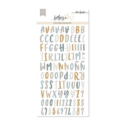 Pacote de autocolantes de letras e números em tons pastéis