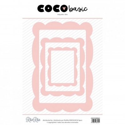 Conjunto de moldes recortáveis rosa com bordas onduladas da COCO basic