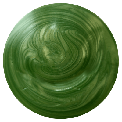 Sabonete redondo verde marmoreado vista superior