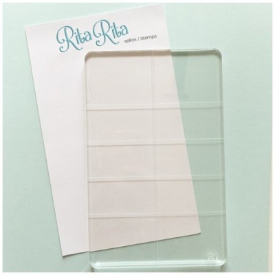Bloco acrílico para carimbos com cartão descritivo