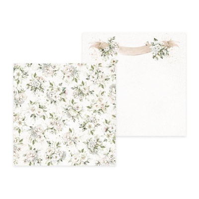 papel quadrado decorativo com flores e banner para scrapbooking