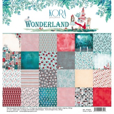 Pack de papéis decorativos Wonderland da KORA projects com padrões variados