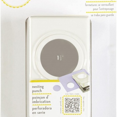 Perfuradora de papel branca em embalagem branca e amarela da marca ek tools