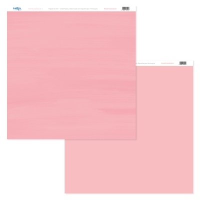 Folha de papel para scrapbook dupla face rosa com texto no topo