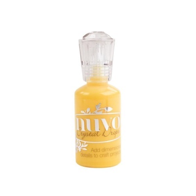 Frasco amarelo de tinta Nuvo Crystal Drops com tampa transparente
