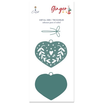 Troqueles metálicos em forma de coração e laço para decorações de Natal