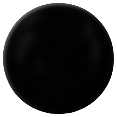 Esfera preta lisa sobre fundo branco