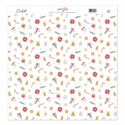 Papel de embrulho com padrão natalício colorido