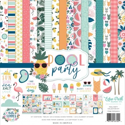 Kit de papelaria com padrões tropicais coloridos e elementos de verão