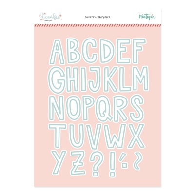 troqueles de letras do alfabeto em maiúsculas e sinais 