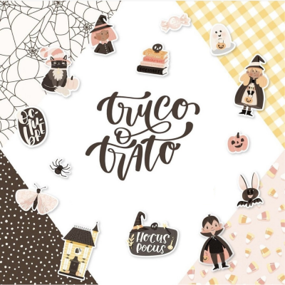 Elementos gráficos de Halloween com texto 