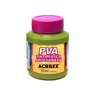 Frasco de tinta fosca para artesanato PVA com tampa rosa e corpo verde