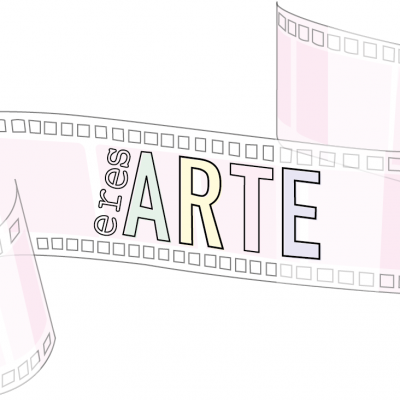 Tira de filme fotográfico com o texto 'eres ARTE'