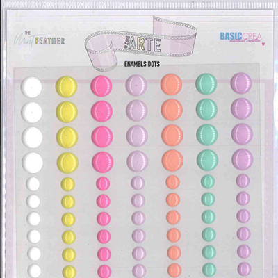 Conjunto de pontos esmaltados coloridos em embalagem transparente