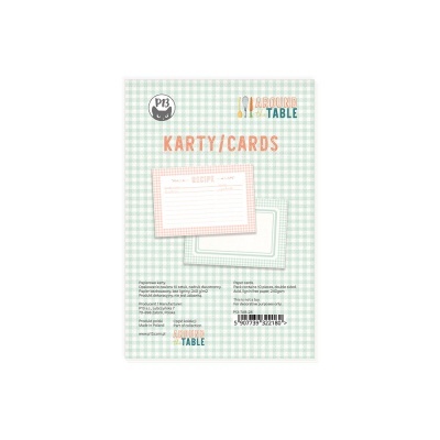 Pacote de cartões KARTY/CARDS com padrão quadriculado verde e rosa