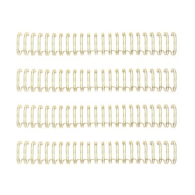 80 ganchos metálicos dourados organizados em quatro filas sobre fundo branco