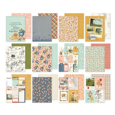 Vários cadernos ou blocos de notas com capas decorativas coloridas, compostas por padrões florais, xadrez e ilustrações, exibidos sobre fundo branco.