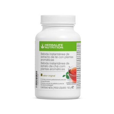 Frasco branco de bebida instantânea de chá Herbalife Nutrition
