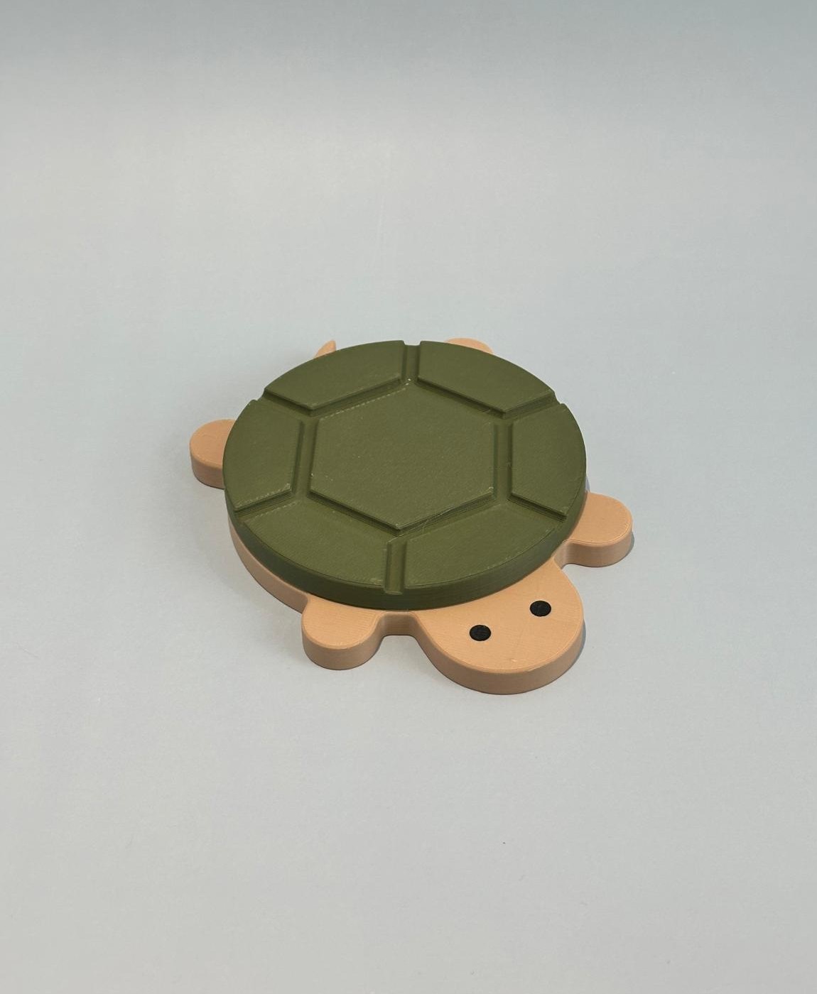 Porta-copos de silicone em forma de tartaruga verde e bege