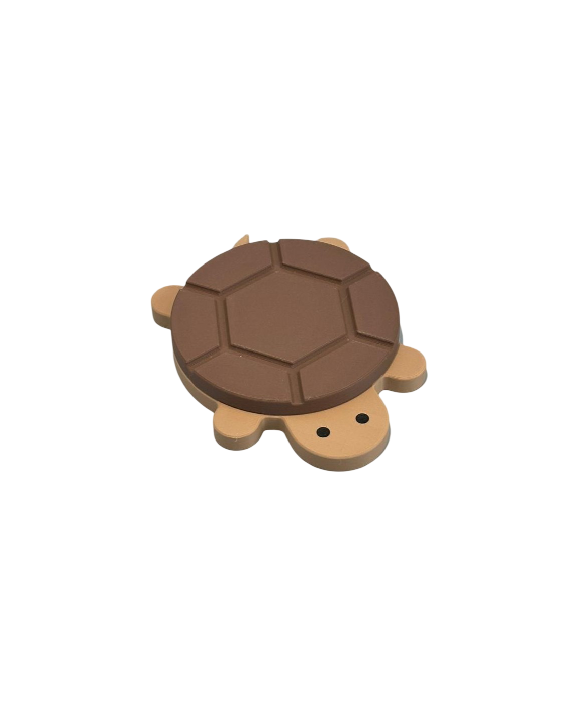 Porta-copo de silicone em forma de tartaruga castanha e bege