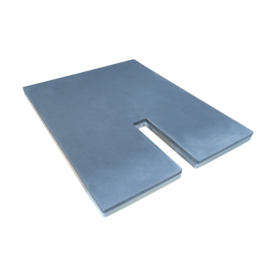 Base cinzenta quadrada com recorte retangular