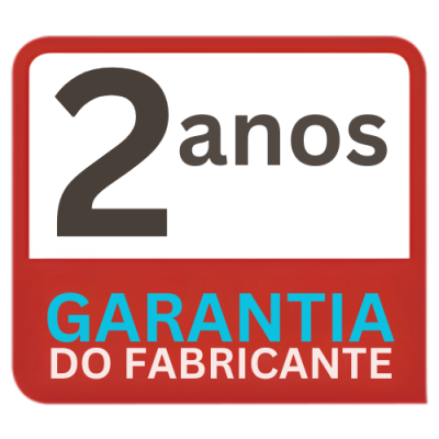 Selo de garantia 2 anos do fabricante em branco e vermelho