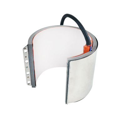 Cinta térmica flexível branca com bordas cinzentas e cabo preto