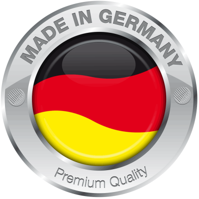 Emblema redondo metálico com texto e bandeira da Alemanha