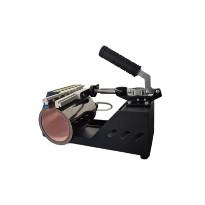 Prensa térmica cylindrical preta com interior rosa e alça preta