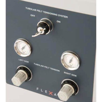 Painel de controlo do sistema tubular felt tensioning FLEXA com manómetros e botões