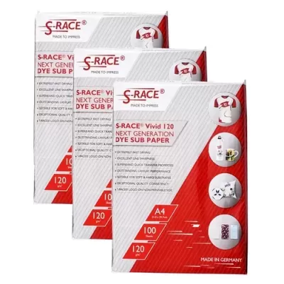 Pacotes de papel para sublimação S-RACE® vermelhos e brancos