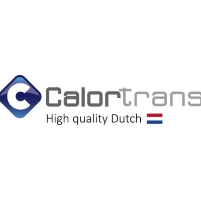 Logótipo Calortrans com texto 'High quality Dutch' e bandeira dos Países Baixos em fundo branco