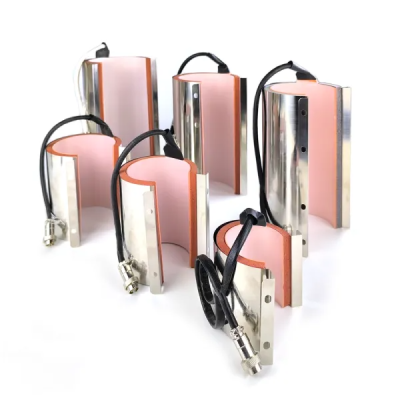 Resistências industriais cilíndricas com cabos e conectores